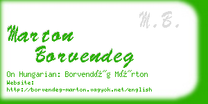 marton borvendeg business card